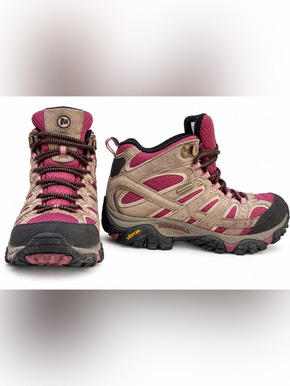 Merrell Women's Moab 2 Mid Waterproof Hiking Boot in Boulder/Blush